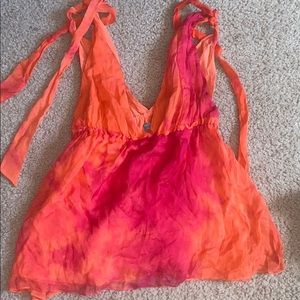 Alice Olivia blouse! Orange/pink/red! Like new